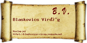 Blaskovics Virág névjegykártya